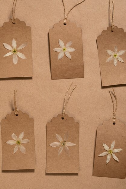 flat lay of minimal flowers