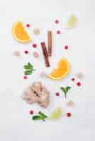 Free photo flat lay minimalist assortment of ingredients