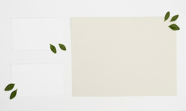 Foto gratuita mock-up di carte minimalista piatto laico