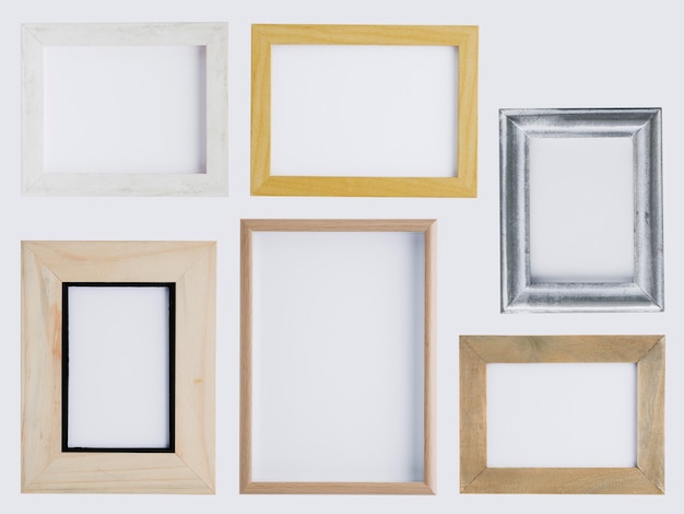 Flat lay minimalist frames arrangement