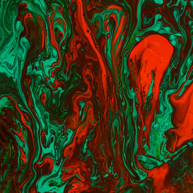 緑と赤の色でフラットレイアウト混合塗料
