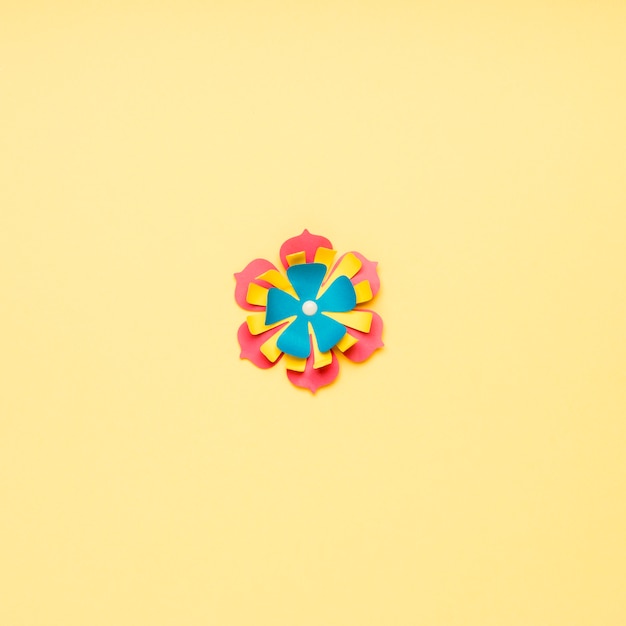 Free photo flat lay of multicolored paper flower for spring