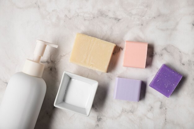 Flat lay natural hygiene products