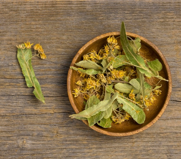 Flat lay of natural medicinal spices and herbs