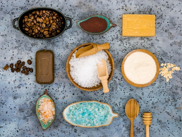 Free photo flat lay of natural medicines