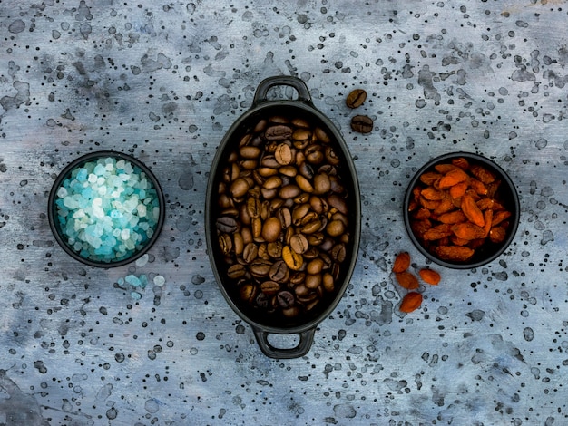 Flat lay of natural medicines