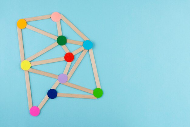 다채로운 도트와 평면 위치 네트워크 개념