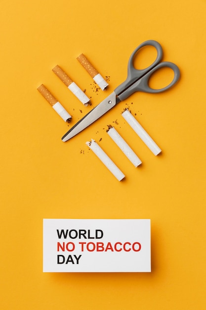 Free photo flat lay no tobacco day elements arrangement