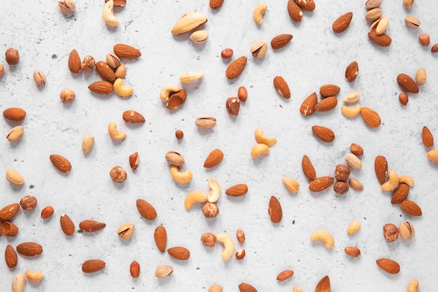 Free photo flat lay of nuts concept arrangement