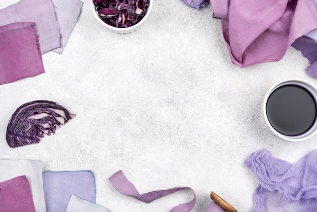 Free photo flat lay organic dye collection