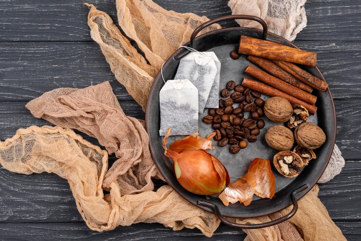 Free Photo flat lay organic dye collection