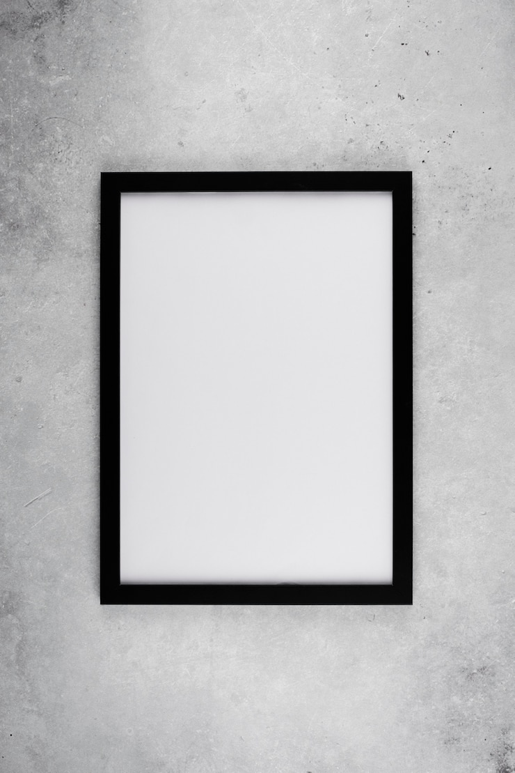 Free Photo flat lay of photo frame on textured surface