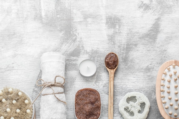 Free photo flat lay photo . spa-still life of skin care items.