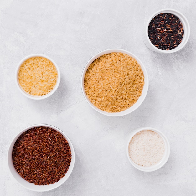 Free photo flat lay rice composition