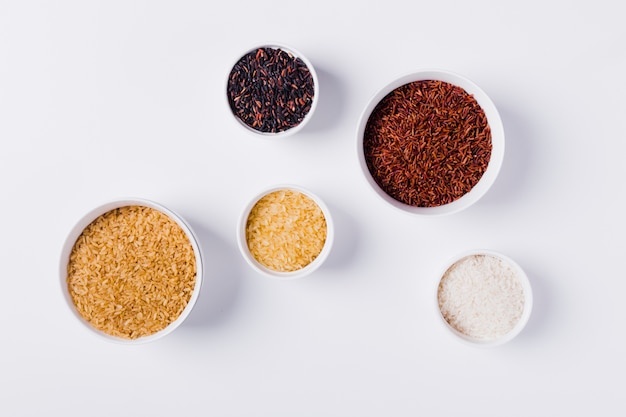 Flat lay rice composition