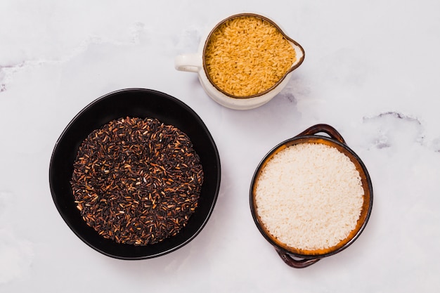 Flat lay rice composition