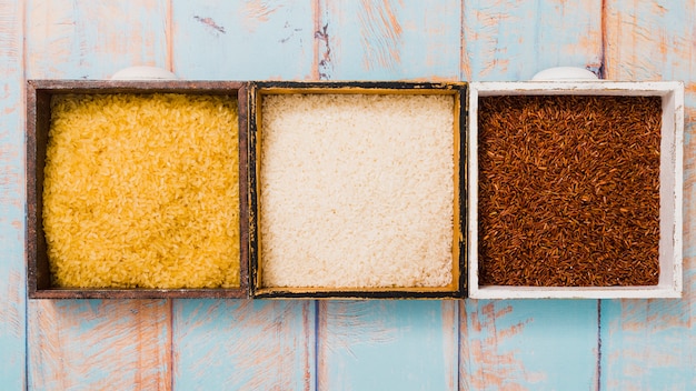 Free photo flat lay rice composition