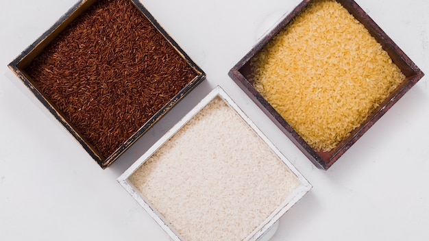 Flat lay rice composition