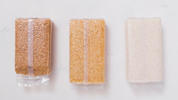 Flat lay rice composition