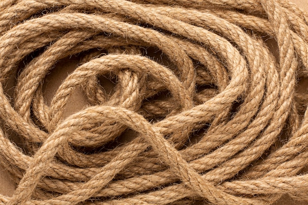 Flat lay rope texture composition