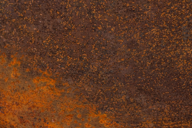 Flat lay of rusty metallic surface