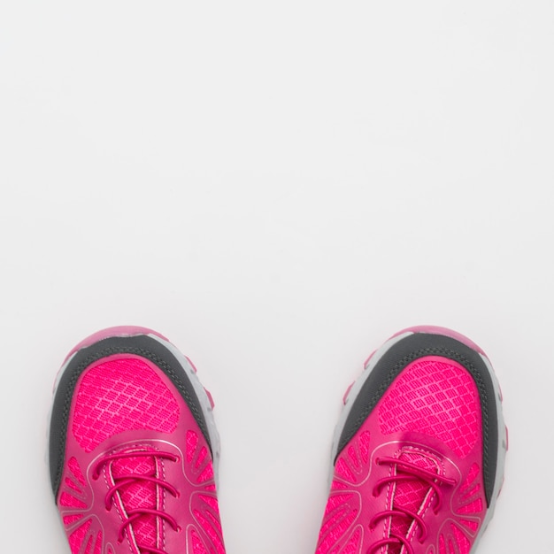 Free photo flat lay of sneaker with copy space