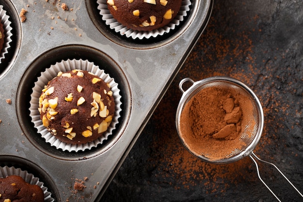 Flat lay sweet bakery assortment