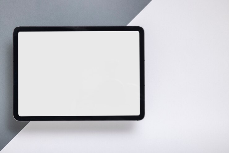 無料Photo ディスプレイが最小限のフラットレイタブレット