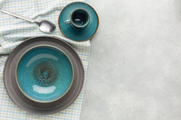 Free photo flat lay tableware collection