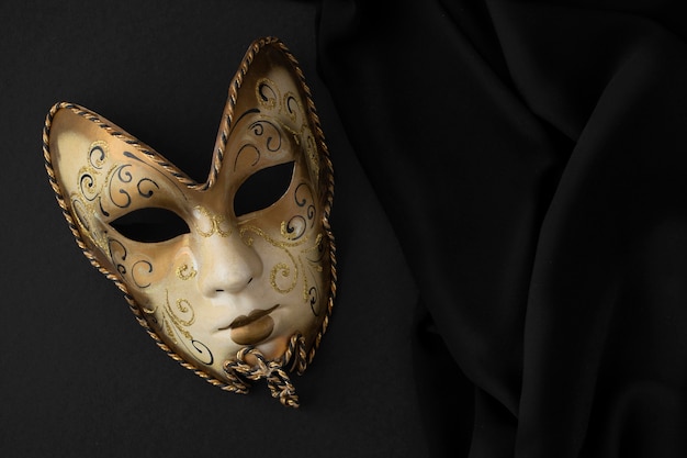 Flat lay theater mask still life