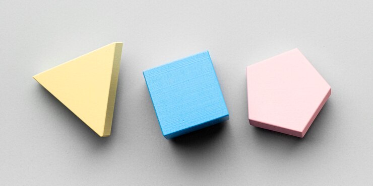 Free Photo flat lay of three minimalistic geometrical figures