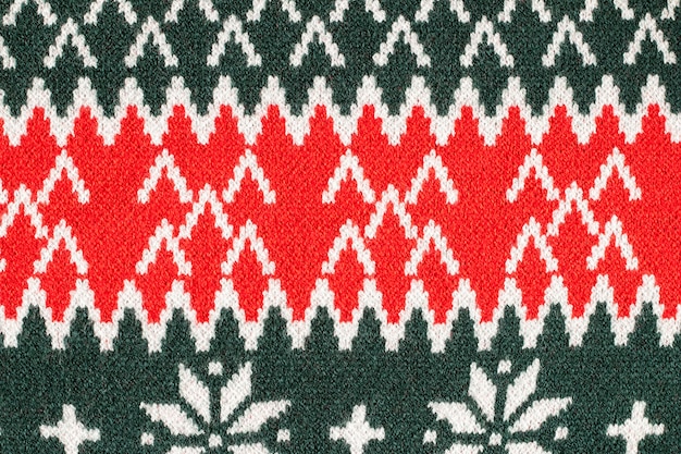 Flat lay ugly christmas fabric pattern