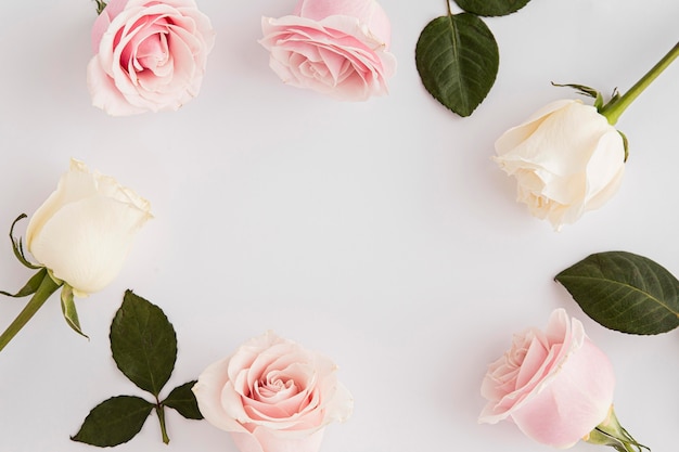 Free photo flat lay of valentine's day concept with copy space