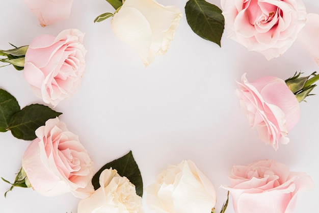 Free photo flat lay of valentine's day concept with copy space