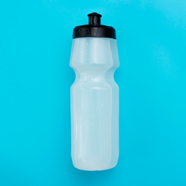 Free photo flat lay of water bottle