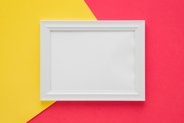 Flat lay white frame with empty space