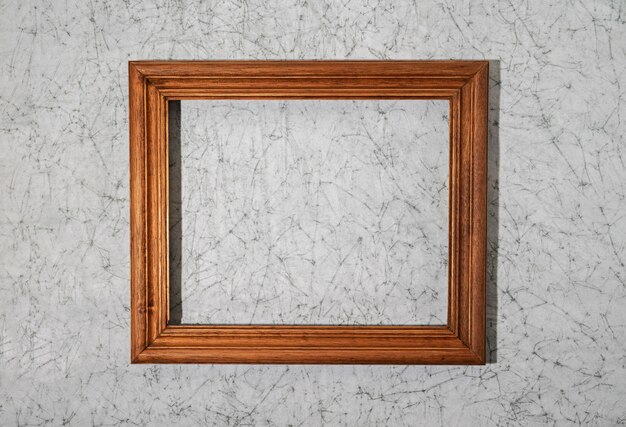 Flat lay wooden frame background