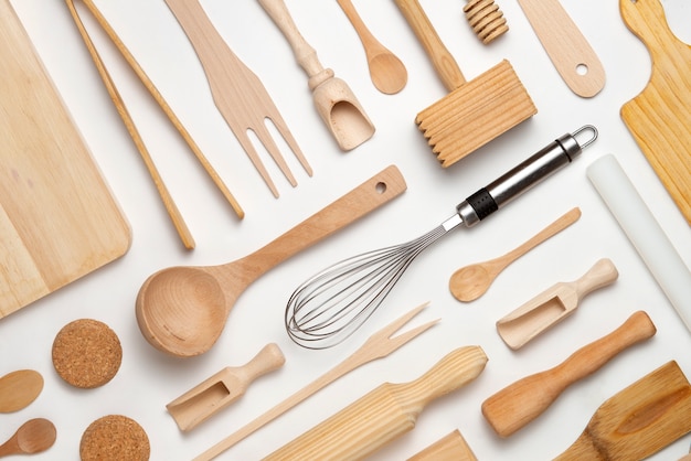 Плоские деревянные кухонные инструменты