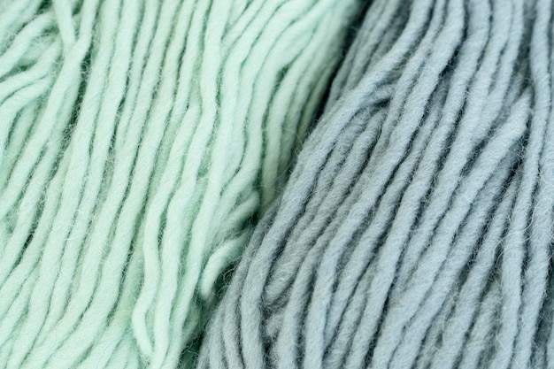 Flat lay of yarn for crochet