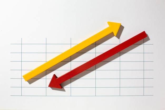 Flat of statistics presentation with arrows