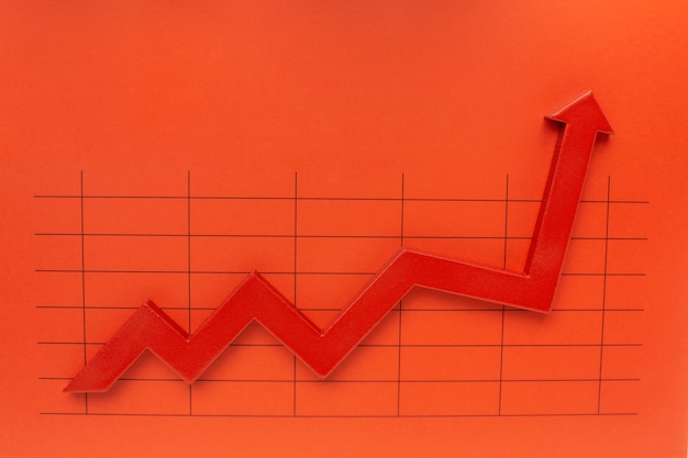 Flat of statistics presentation with arrows