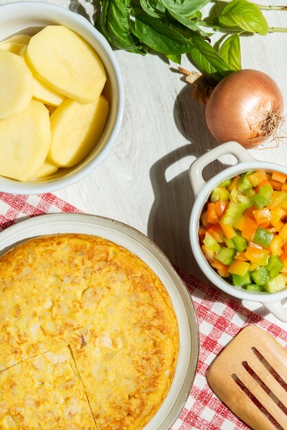 맛있는 스페인 옥수수 요리의 평면도