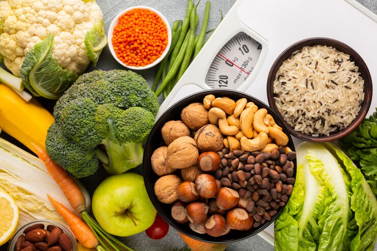 Free Photo flay lay of nuts and vegetables