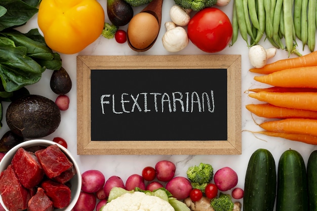 Flexitarian diet food arrangement