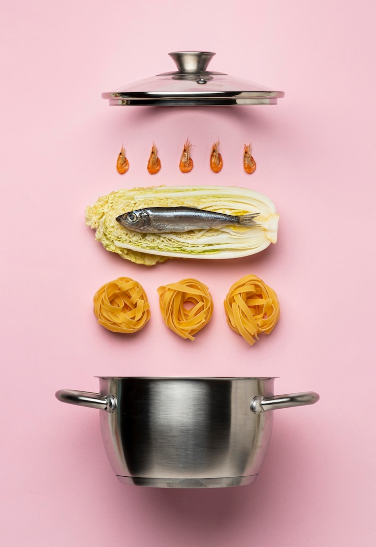 무료 Photo flexitarian 다이어트 및 냄비 플랫 누워