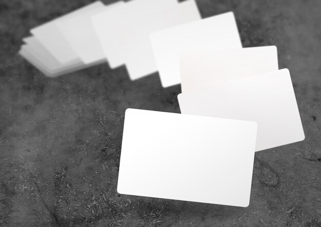 Free photo floating blurred business cards