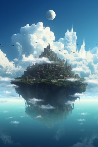 Floating civilization in the sky