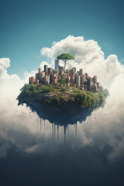 Floating civilization in the sky