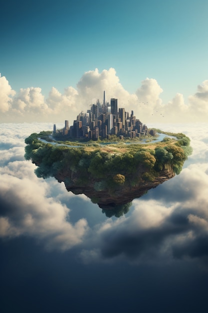 Floating civilization in the sky