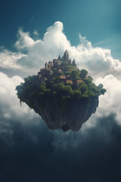 Floating civilization in the sky